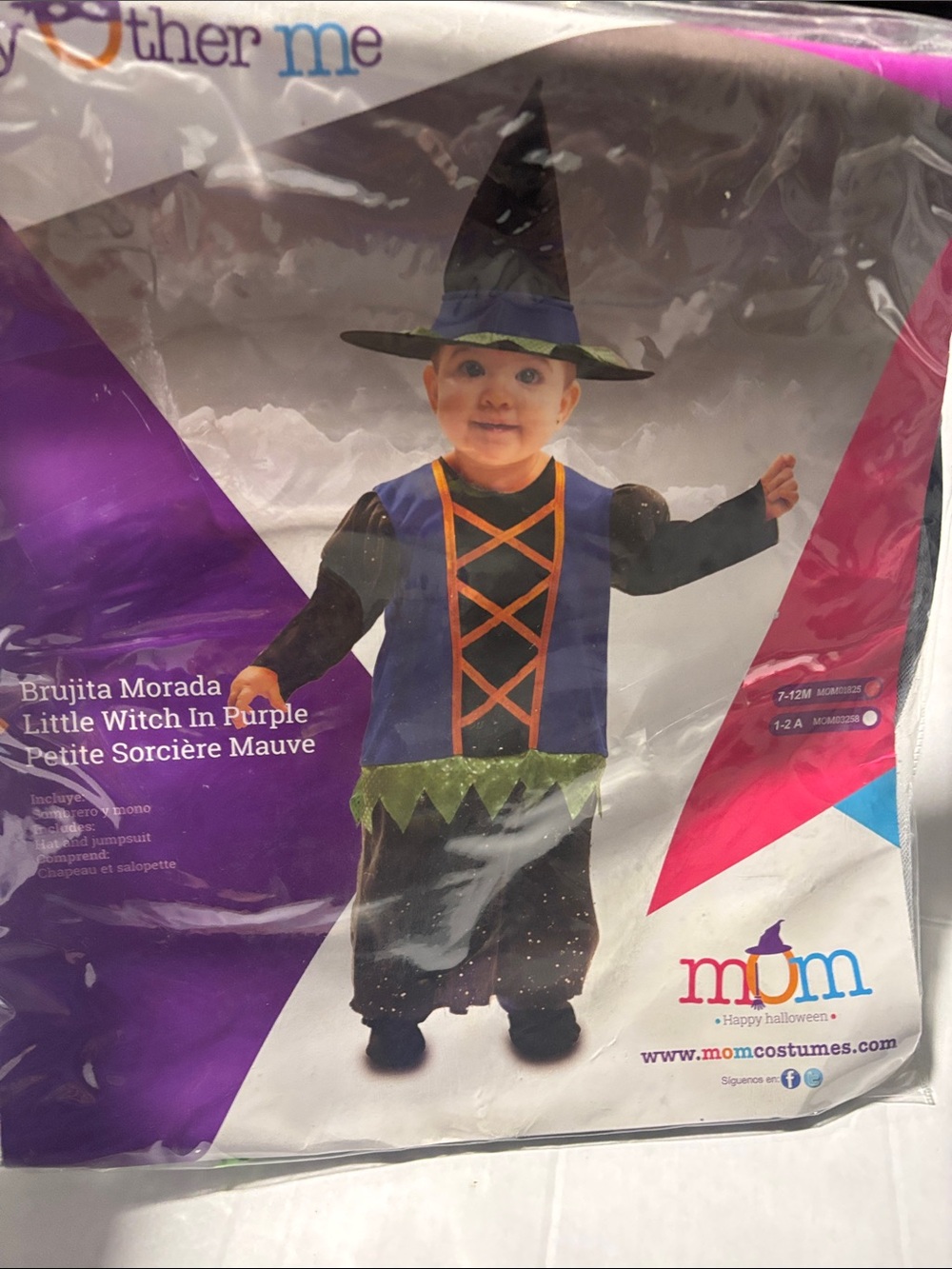Little Witch Costume in Purple for Toddlers